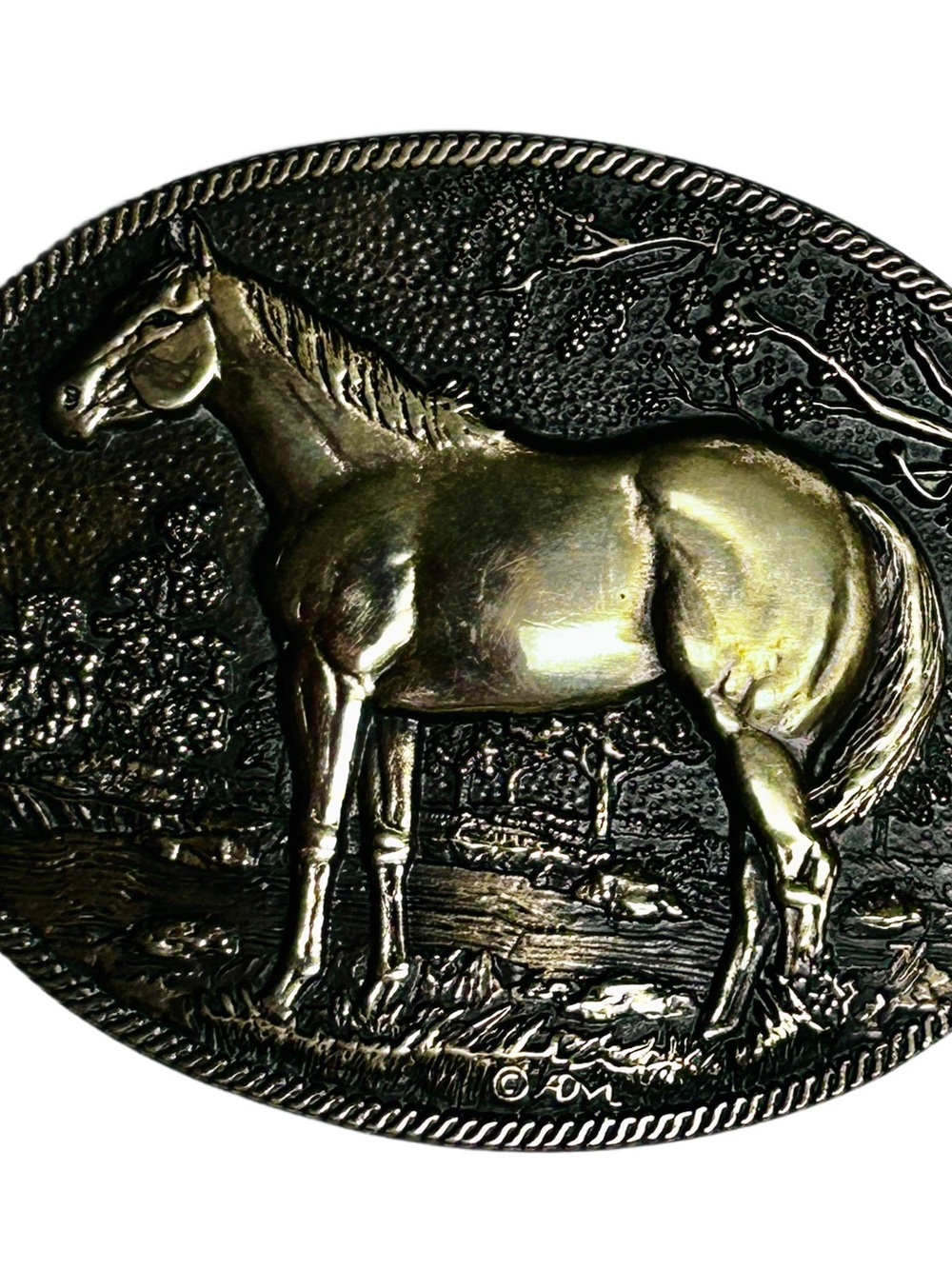 Award Design Medals ~ Vintage ~ Brass & Gold Metal ~ Quarter Horse ~ Belt Buckle
